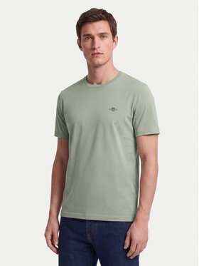 Gant Gant Тишърт Shield 2003184 Светлозелен Regular Fit