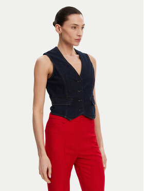 Fracomina Fracomina Vestă elegantă FR25SJ5024D46093 Bleumarin Slim Fit