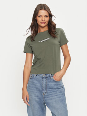 Guess Jeans Guess Jeans Футболка W4YI03 J1314 Хакі Slim Fit