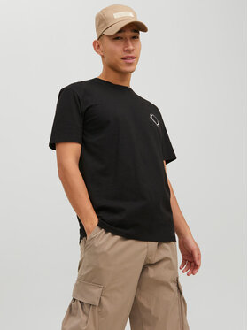 Jack&Jones Jack&Jones Тишърт Waters 12235245 Черен Relaxed Fit
