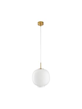 MIAhome MIAhome Lampa wisząca szklana BONI biała 35 cm Biały