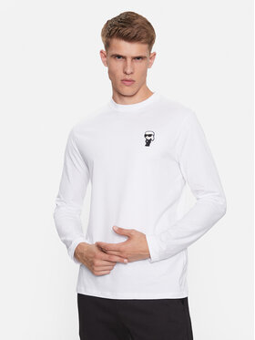 KARL LAGERFELD KARL LAGERFELD Marškinėliai ilgomis rankovėmis 755005 534221 Balta Regular Fit