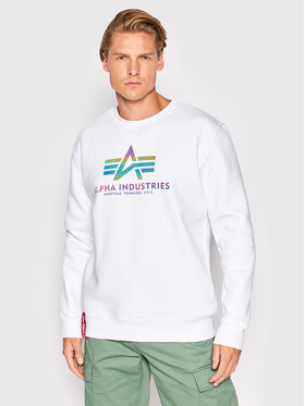 Alpha Industries Alpha Industries Mikina Basic Rainbow Print 178302RR Bílá Regular Fit