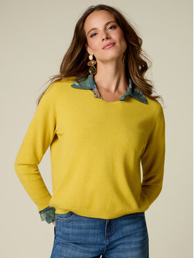 Oltre Oltre Maglione M182E002200N028 Giallo Regular Fit