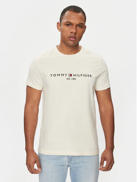 Tommy Hilfiger Tommy Hilfiger T-Shirt Logo MW0MW11797 Beżowy Regular Fit