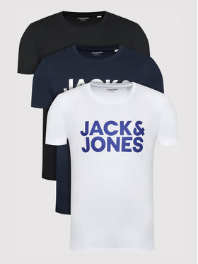 Jack&Jones Jack&Jones Komplet 3 t-shirtów Corp Logo 12191762 Kolorowy Regular Fit