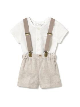 Mayoral Mayoral Completo camicia e pantaloncini 1215 Beige Regular Fit