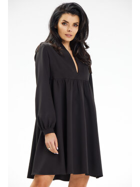 Awama Awama Sukienka letnia A636 Czarny Basic Fit