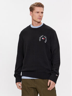 Tommy Jeans Tommy Jeans Pulover Arched Graphic DM0DM16784 Negru Relaxed Fit