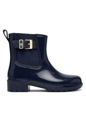 Tommy Hilfiger Tommy Hilfiger Гумени ботуши Th Buckle Glossy Ankle Rain Boot FW0FW09543 Тъмносин