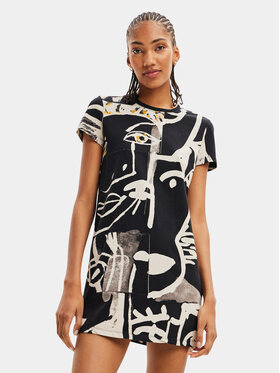 Desigual Desigual Kasdieninė suknelė 23WWVK69 Juoda Regular Fit
