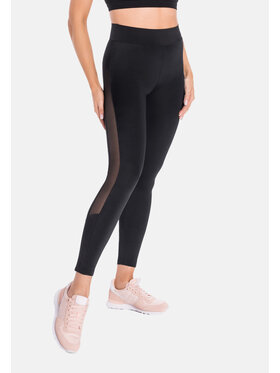 Teyli Teyli Legginsy sportowe z siateczką Mappy Czarny Regular Fit
