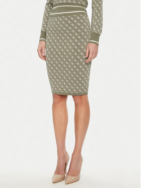 Guess Guess Fustă tip creion W4BD53 Z37K0 Verde Regular Fit