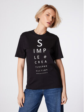 Simple Simple T-Shirt TSD500-02 Černá Relaxed Fit