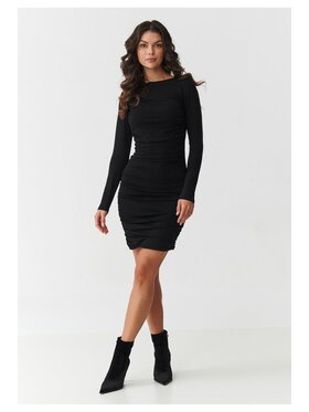 Makadamia Makadamia Sukienka codzienna M899 Czarny Fitted Fit