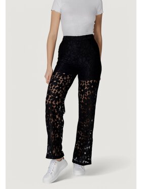 Desigual Desigual Spodnie damskie PANT_LACELONG Czarny Long Fit
