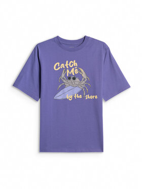 4F 4F T-Shirt WAVE RIDERS CLUB Fioletowy Loose Fit