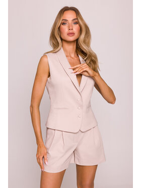 Made of Emotion Made of Emotion Kamizelka M859 Beżowy Modern Fit