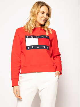 Tommy Jeans Tommy Jeans Суитшърт Tjw Flag Crew DW0DW07414 Червен Regular Fit