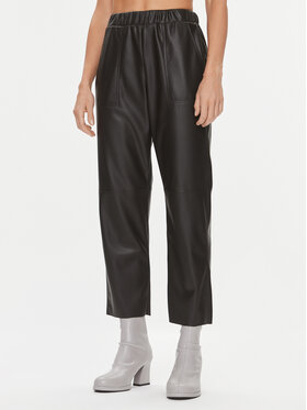 MAX&Co. MAX&Co. Pantaloni din imitație de piele Creatico 77840723 Negru Relaxed Fit