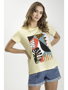 Cross Jeans Cross Jeans T-Shirt 55963-006 Żółty Regular Fit