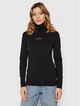 Calvin Klein Calvin Klein Bluză cu gât Mini K20K203187 Negru Slim Fit