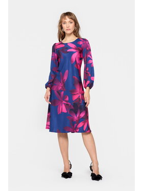 EMOI EMOI Sukienka codzienna z eleganckim wzorem Niebieski Feminine Fit