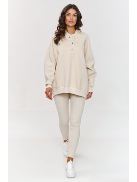 Makadamia Makadamia Komplet bluza, bluzka i legginsy A8 Beżowy Loose Fit
