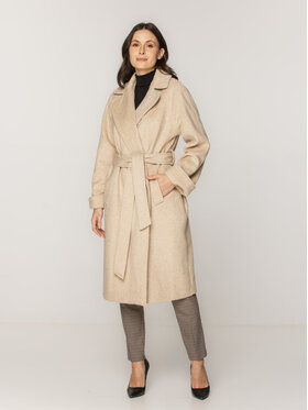 Willsoor Willsoor Płaszcz zimowy 65359 65360 Beżowy Regular Fit