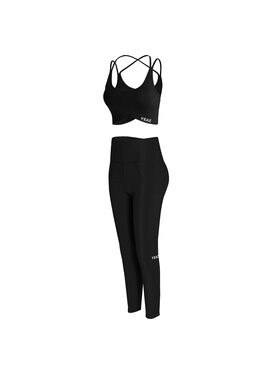 Yeaz Yeaz Komplet top i legginsy CLASSY Czarny Slim Fit