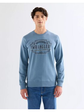 Wrangler Wrangler Bluza AMERICANA CREW Niebieski Regular Fit