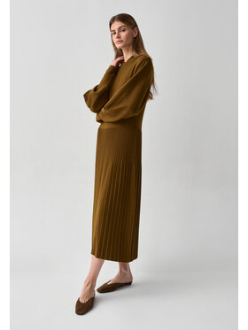 TATUUM TATUUM Sukienka dzianinowa LUNA Khaki A-Line Fit