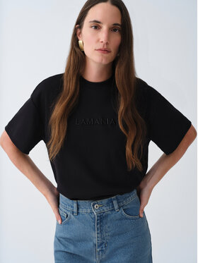 La Mania La Mania T-Shirt HAYLA Czarny Basic Fit