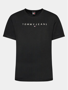 Tommy Jeans Tommy Jeans Tricou Linear Logo DM0DM17993 Negru Regular Fit