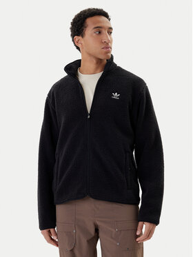 adidas adidas Felpa di pile Trefoil Essentials Teddy JV7676 Nero Loose Fit