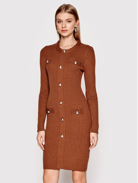 Rinascimento Rinascimento Trikotažinė suknelė CFM0010620003 Ruda Slim Fit