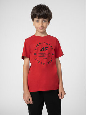 4F 4F T-Shirt 4FJSS23TTSHM294 Czerwony Regular Fit