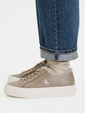 Calvin Klein Calvin Klein Tossud Vulc Flatf Laceup Lth Fur HW0HW03235 Beež
