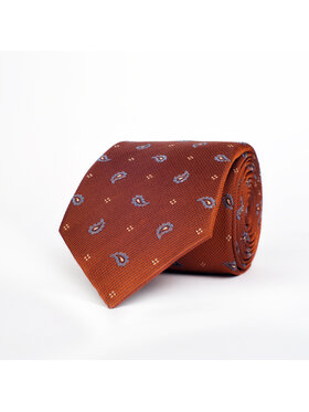 ELSNER ELSNER Γραβάτα SIX FOLD Z JEDWABNEGO ŻAKARDU A5872 Χάλκινο