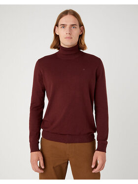Wrangler Wrangler Sweter ROLL Czerwony Regular Fit