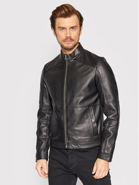 Hugo Hugo Kurtka skórzana Lokis 50455293 Czarny Slim Fit
