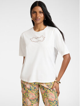 Elena Mirò Elena Mirò T-Shirt G340Z000550N011 Biały Boxy Fit
