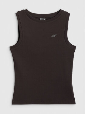 4F 4F Tank top ESSENTIAL 3 Brązowy ciemny Slim Fit