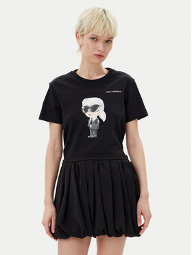 KARL LAGERFELD KARL LAGERFELD T-shirt A1W17130 Crna Regular Fit