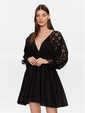 Iconique Iconique Лятна рокля IC23 019 Черен Regular Fit