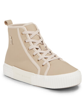 Tommy Hilfiger Tommy Hilfiger Snīkeri Vulc Th Leather Sneaker Hi FW0FW07550 Bēšs