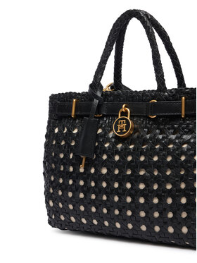 Tommy Hilfiger Tommy Hilfiger Ročna torba American Icon Mini Tote Braided AW0AW18734 Črna