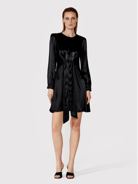 Simple Simple Ежедневна рокля SUD073 Черен Regular Fit