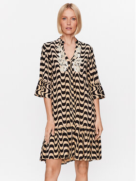 Iconique Iconique Лятна рокля IC23 115 Бежов Regular Fit