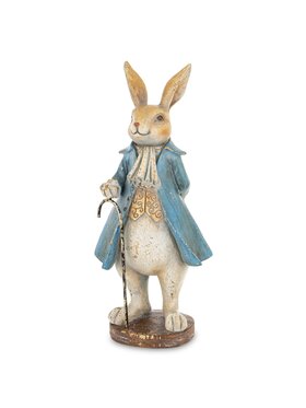 MIAhome MIAhome Figurka królik w płaszczu Niebieski